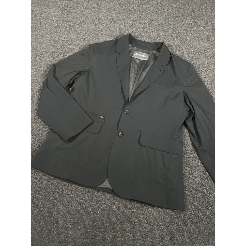 New Eddie Bauer Travex Ultimate Voyager Travel Blazer Mens 46 Black Performance